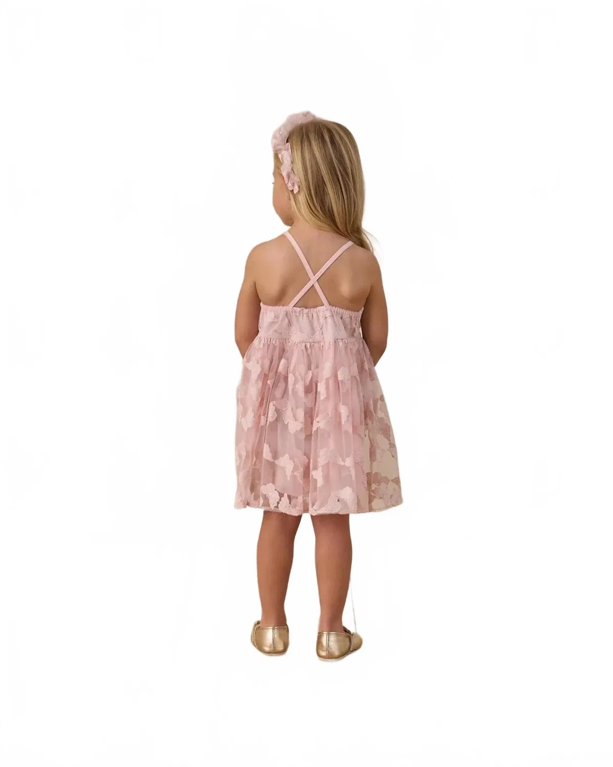 Детское платье для девочек с бретелями на крест Pippa Dress NORALEE, Cotton Candy — фото 4
