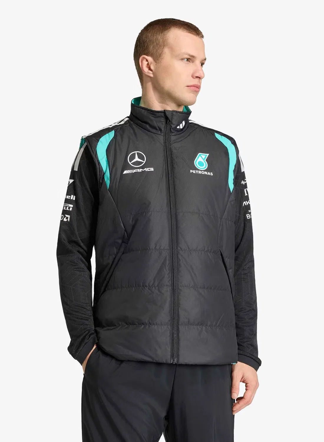 Жилет с принтом Mercedes-AMG Petronas Formula 1 Team Adidas, черный