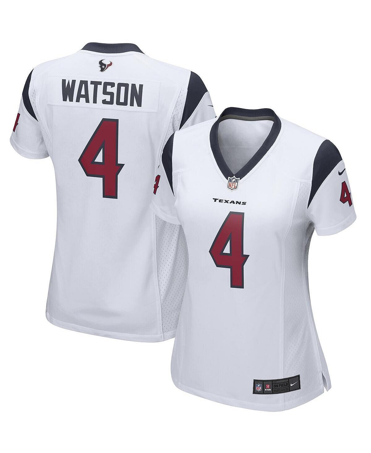 

Женское игровое джерси deshaun watson houston texans для женщин - белое Nike, белый