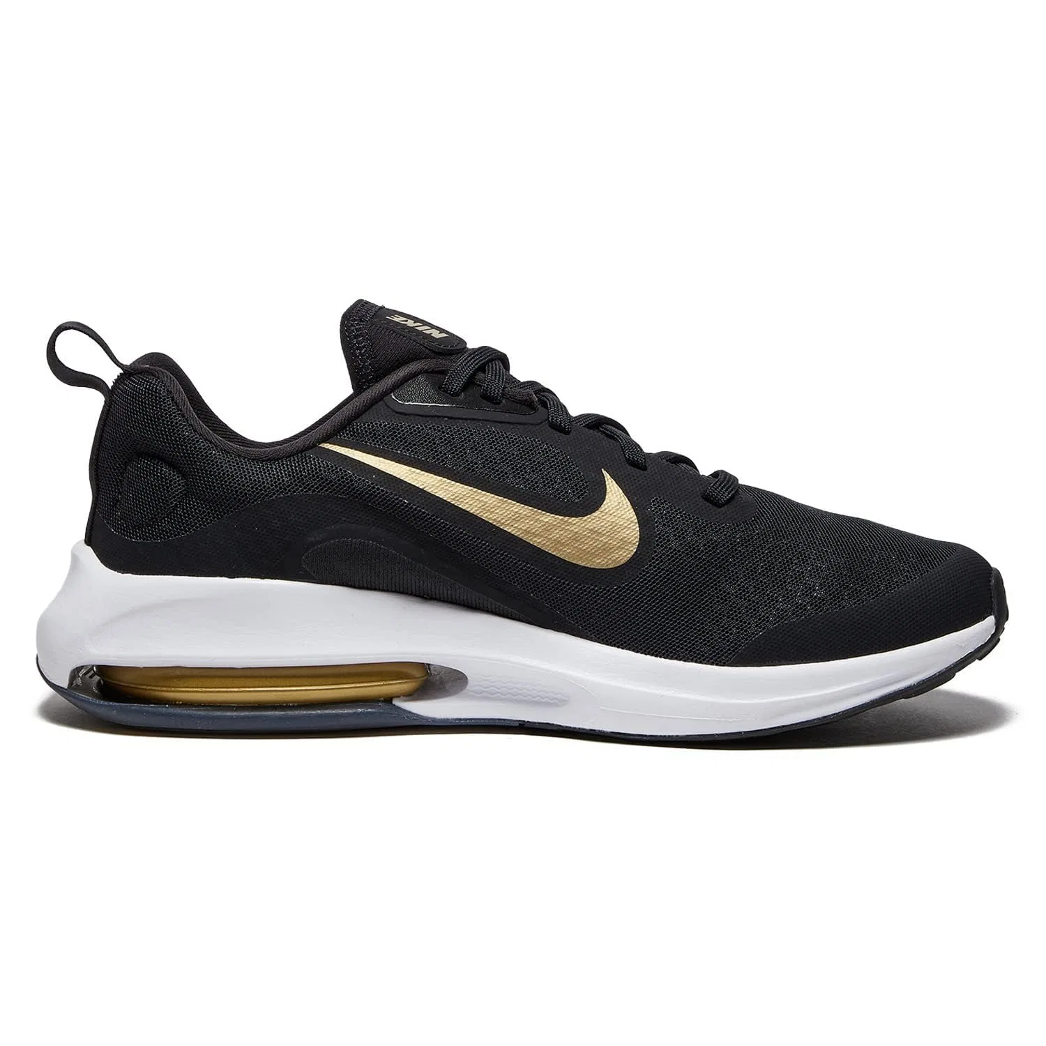 Детские кроссовки для бега с амортизацией Zoom Air NIKE Air Zoom Arcadia 2, Black Metallic Gold Wolf Grey White — фото 2