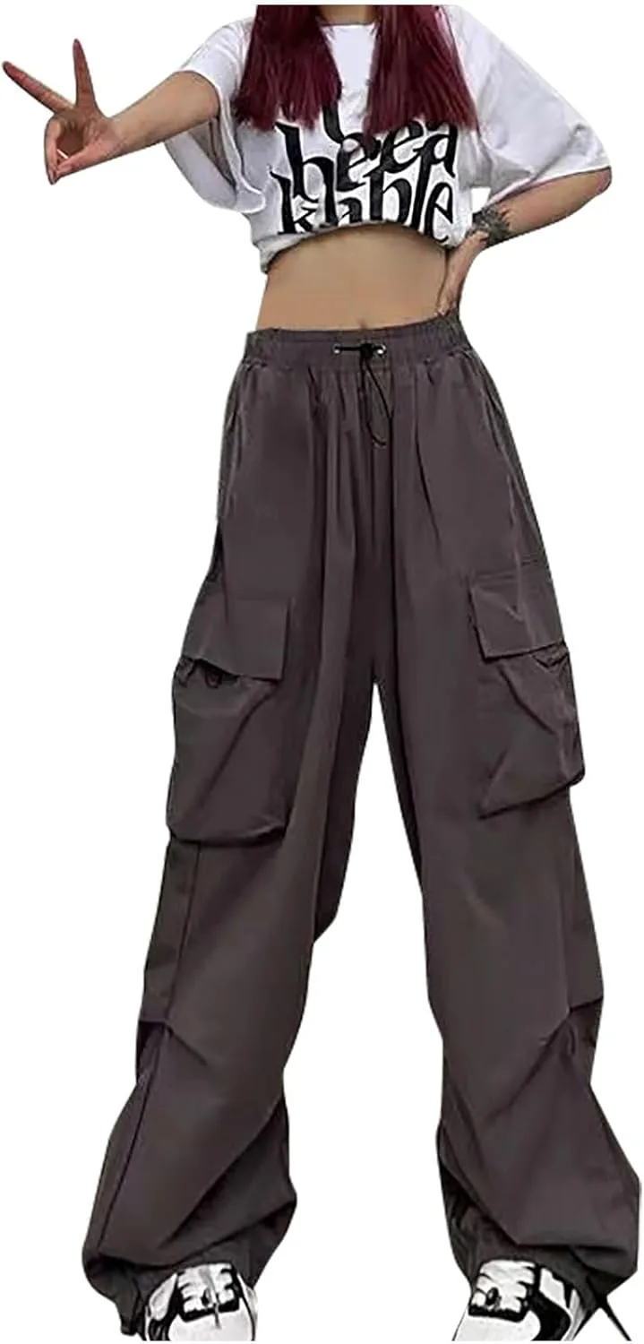 

Женские карго штаны с эластичным поясом и карманами