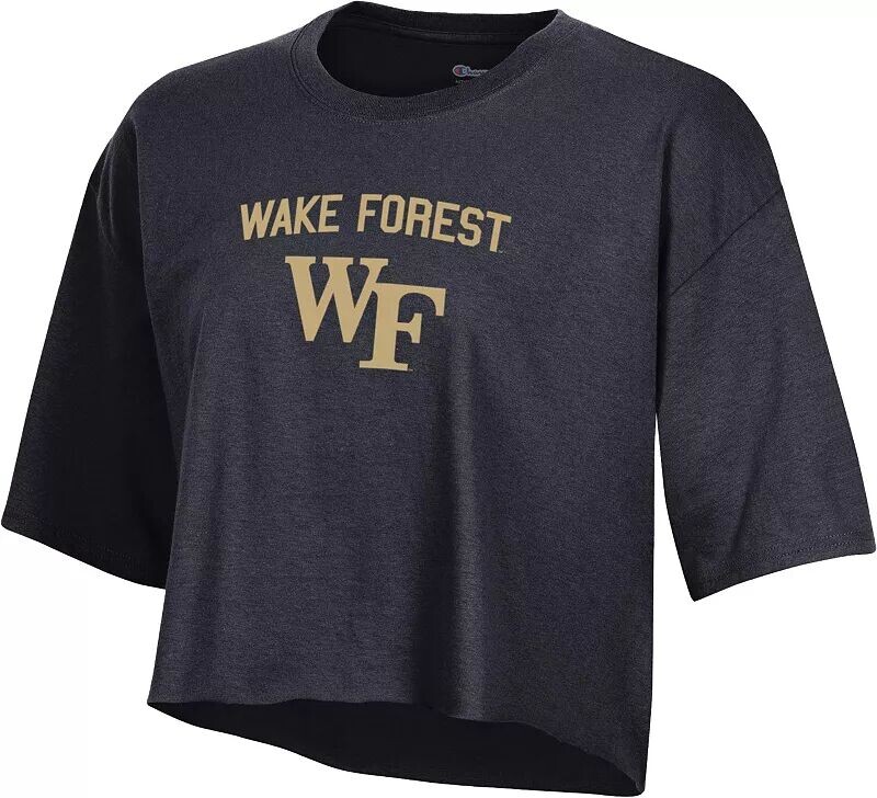 

Женская черная укороченная футболка Champion Wake Forest Demon Deacons