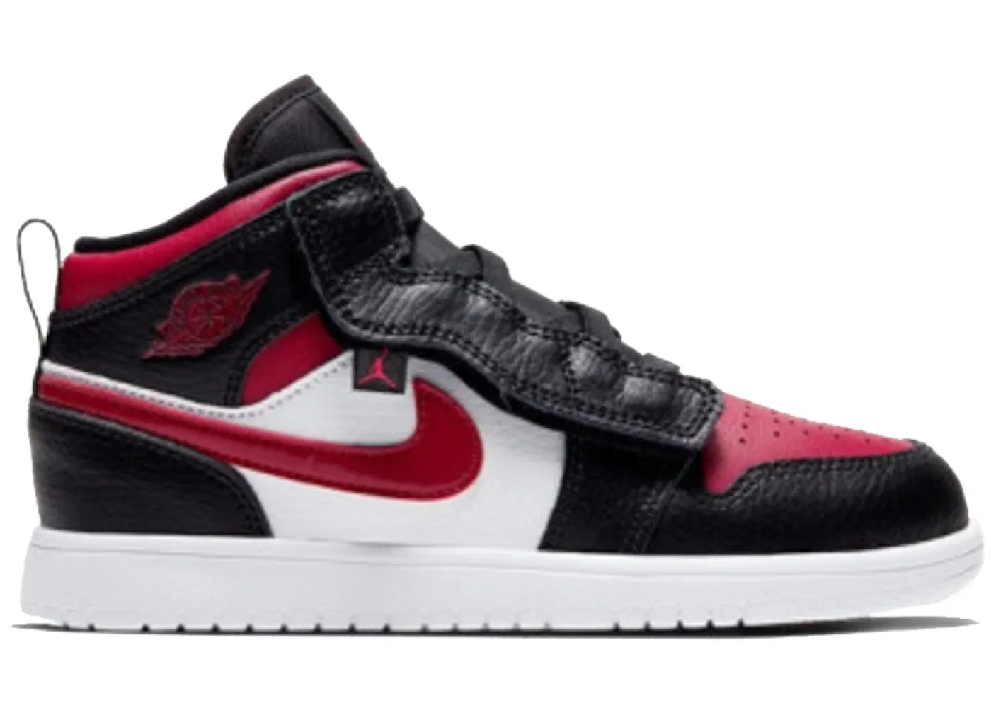 Детские кроссовки Lifestyle с принтом Jordan 1 Mid Alt Jordan, Black/Noble Red-White