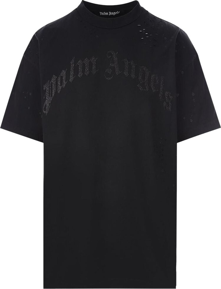 

Футболка Palm Angels Glittered Logo Classic Tee 'Black', черный