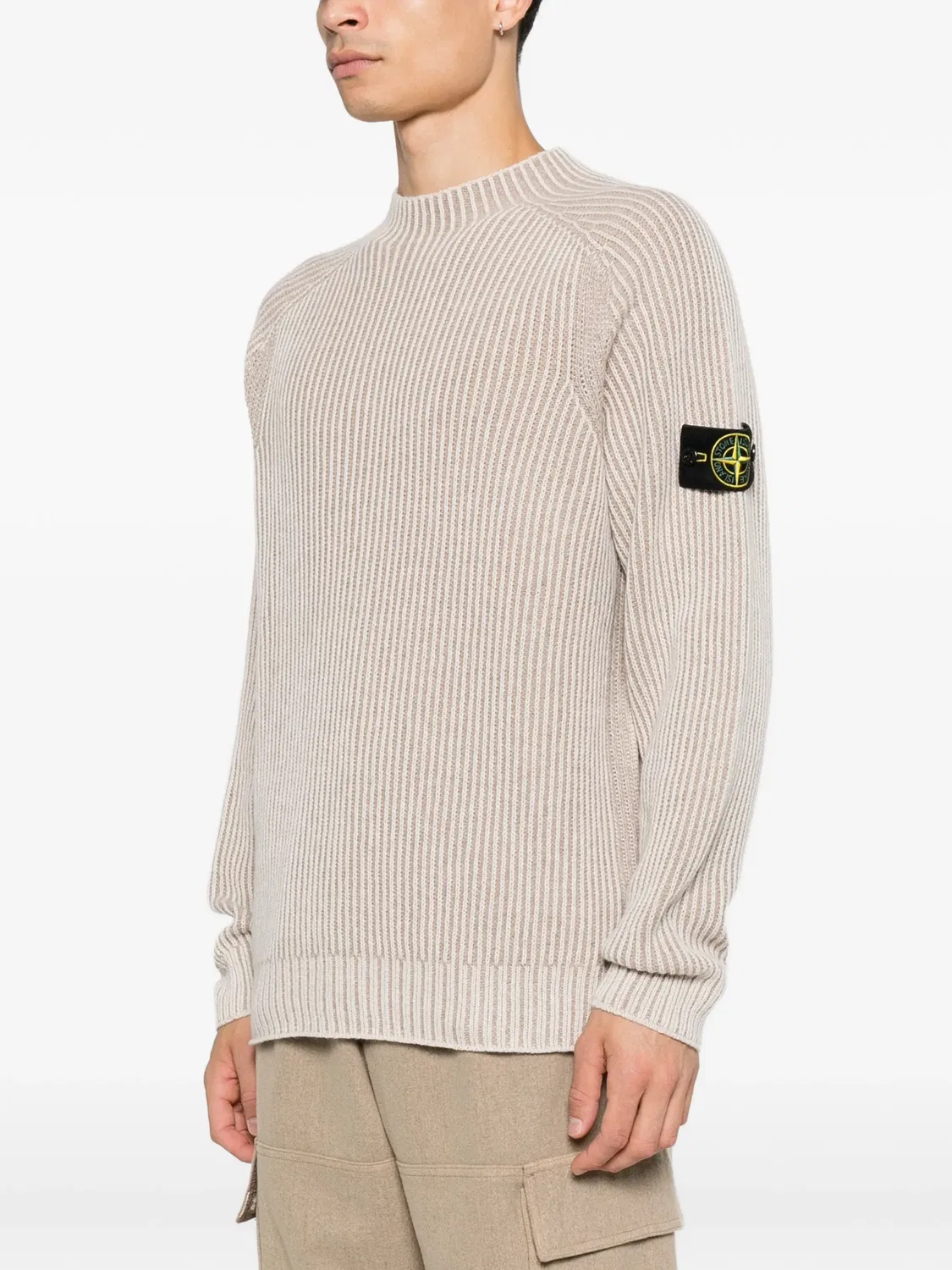 Джемпер ребристой вязки из кашемира Stone Island, нейтральные — фото 2