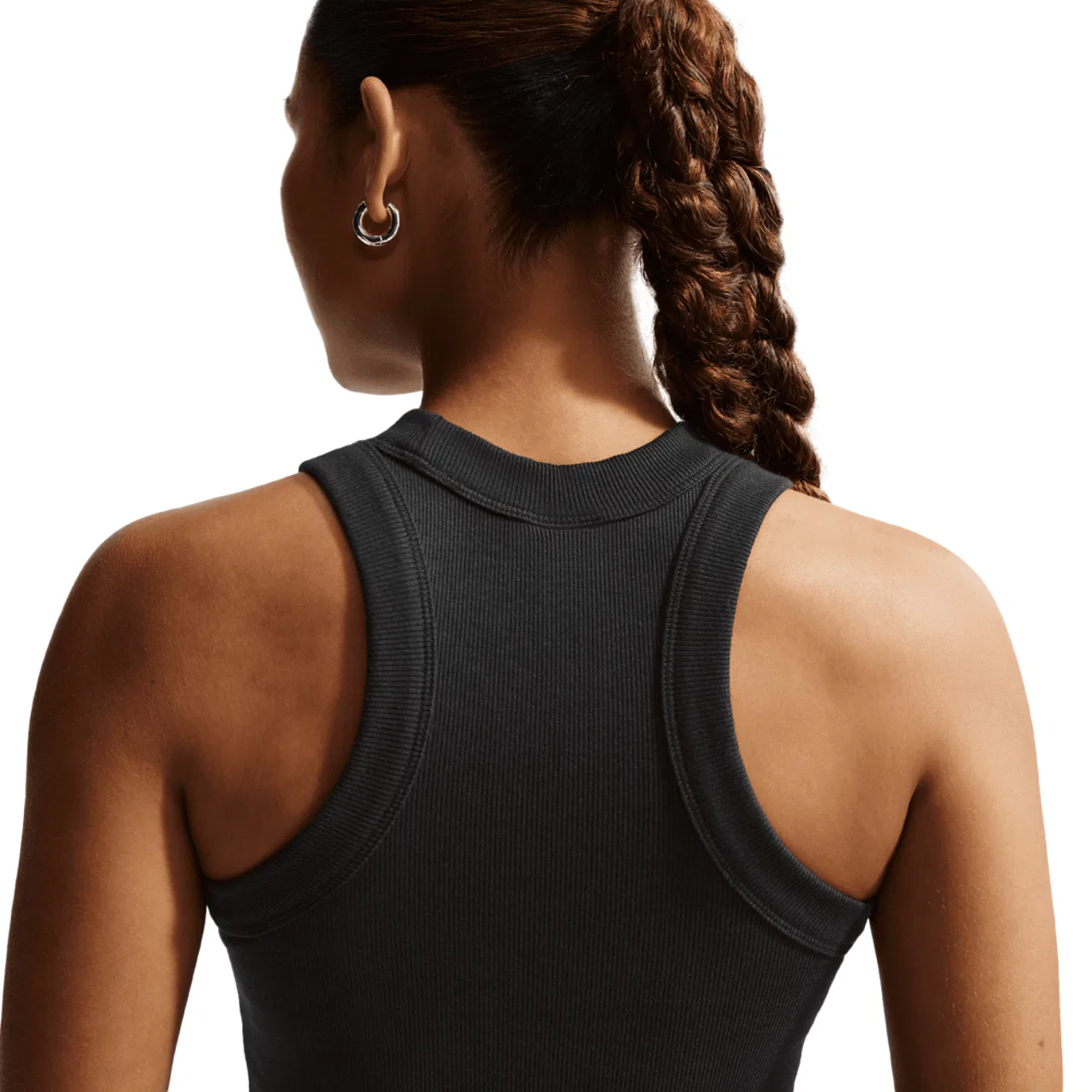Женское платье Nike NSW Chill Knit Rib Tank DRS, цвет Black/Sail — фото 2