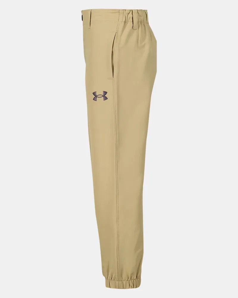 Детские брюки-джоггеры из эластичного твила UA Matchplay UnderArmour, Field Khaki/Castlerock — фото 4