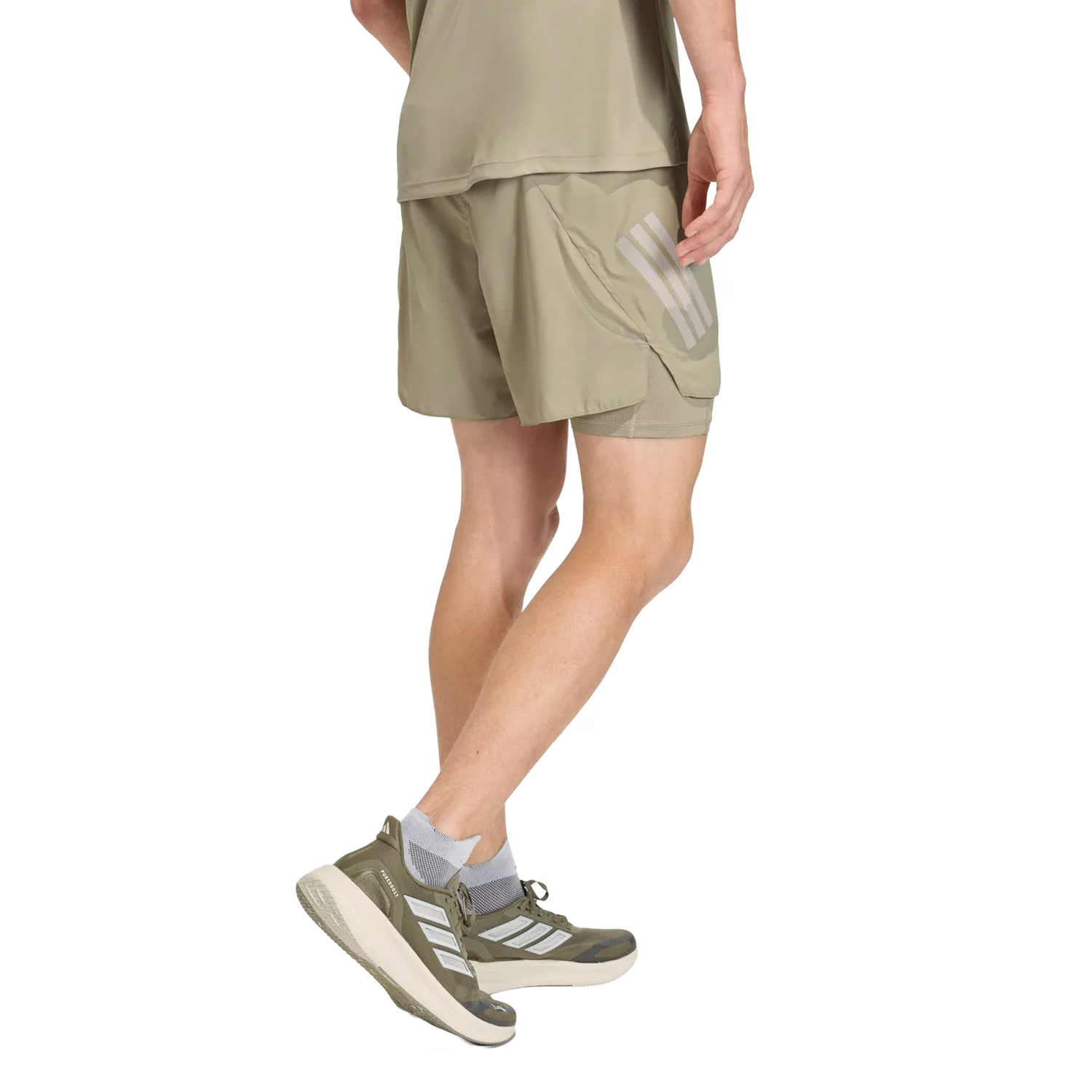 Мужские спортивные шорты 2in1 с формофитом Adidas, коричневый — фото 3