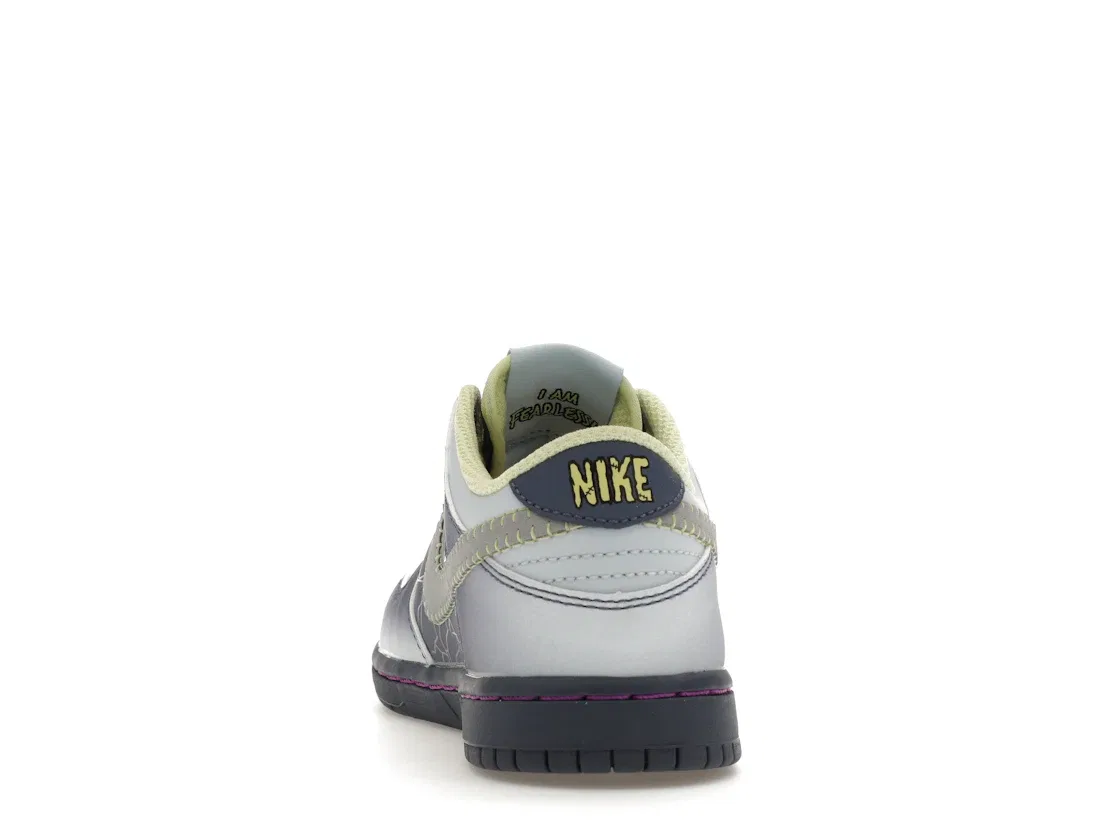 Детские кроссовки Nike Dunk Low Halloween I Am Fearless, Diffused Blue/Blue Tint/Luminous Green/Fuchsia Dream/Reflective Silver — фото 4