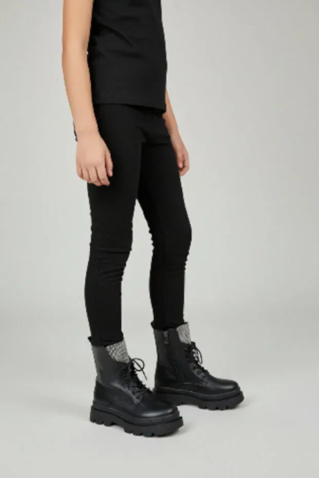 Детские ботинки для девочек на шнуровке Patik Bebe, Black — фото 3