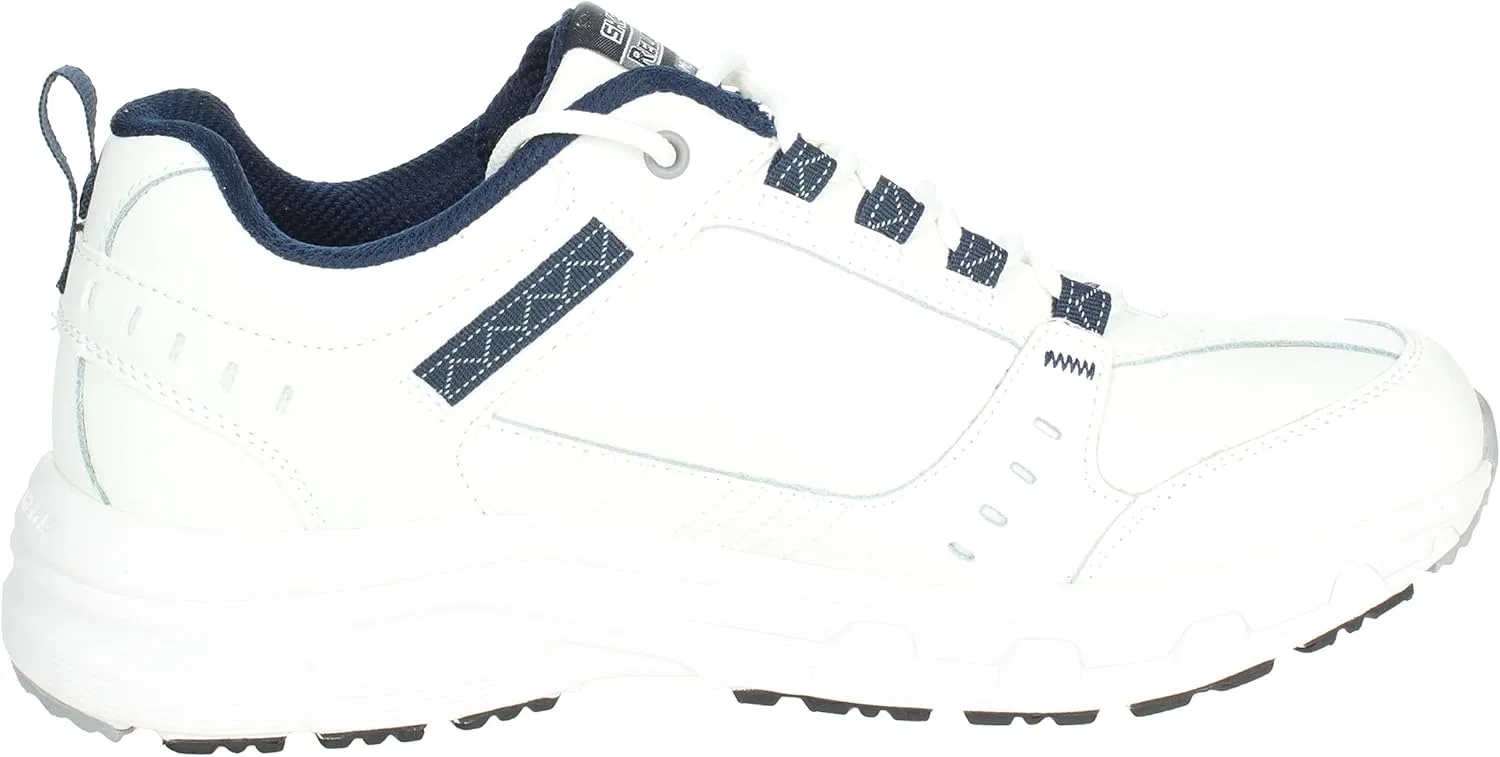 Мужские кроссовки Skechers Equalizer Deal Maker, White Leather Synthetic Textile Navy Trim — фото 4