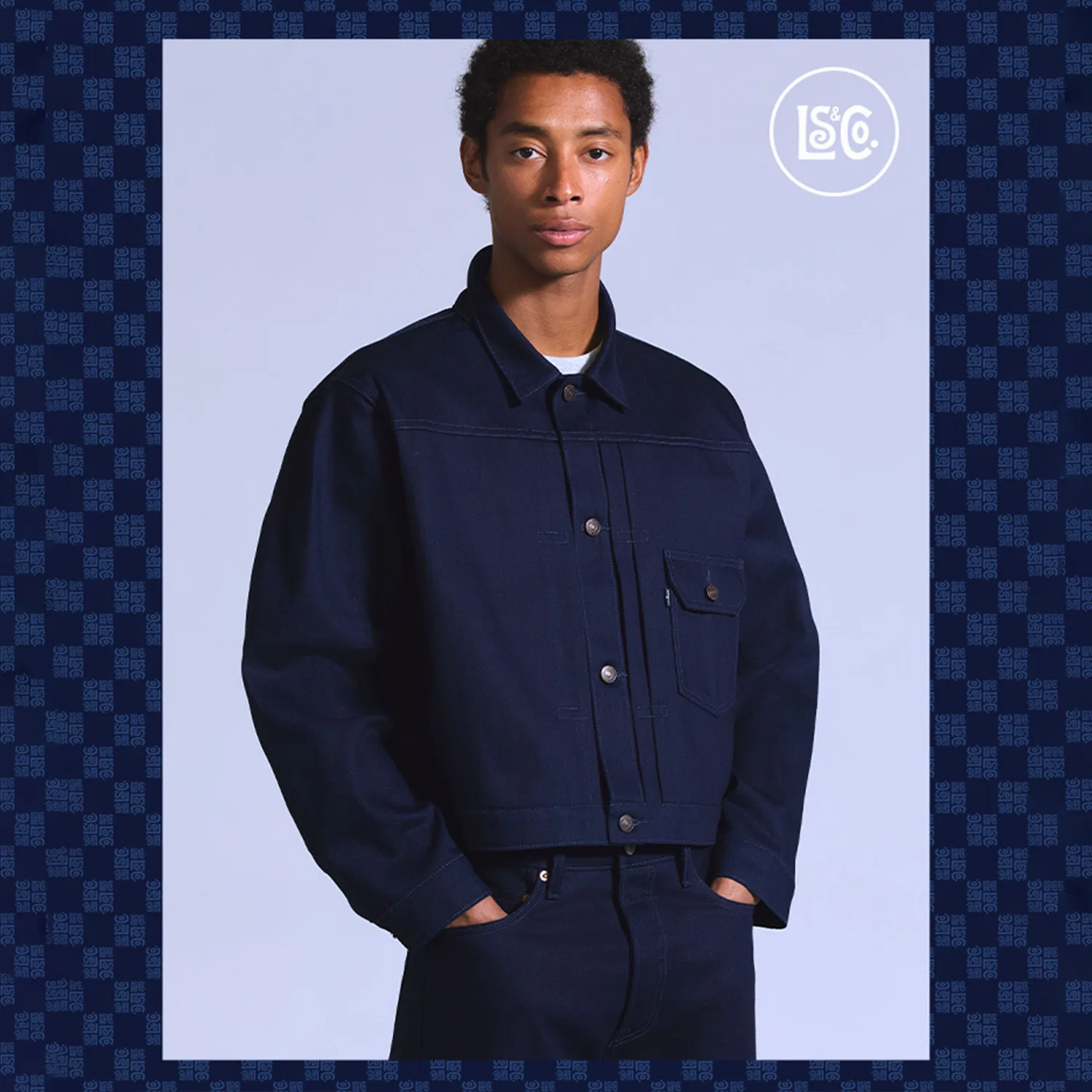Мужская куртка-джинсовка прямого кроя с лацканами Levi's, Dark Blue — фото 4