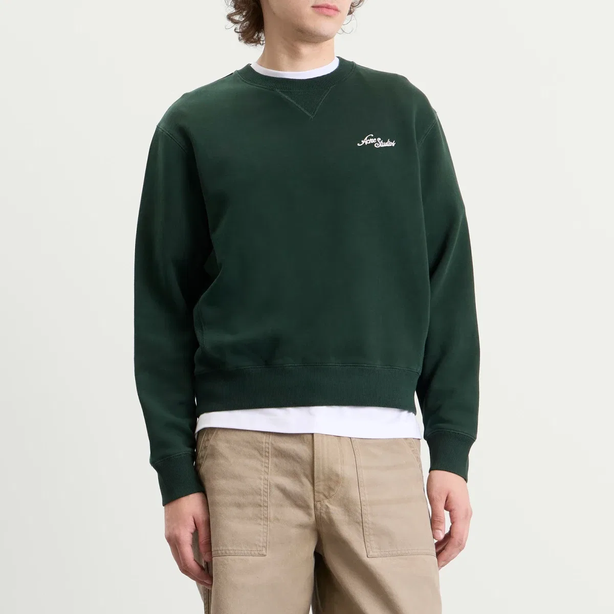 Джемпер с вышитым логотипом Feomi u venice logo jumper Acne Studios, Dark Green — фото 2