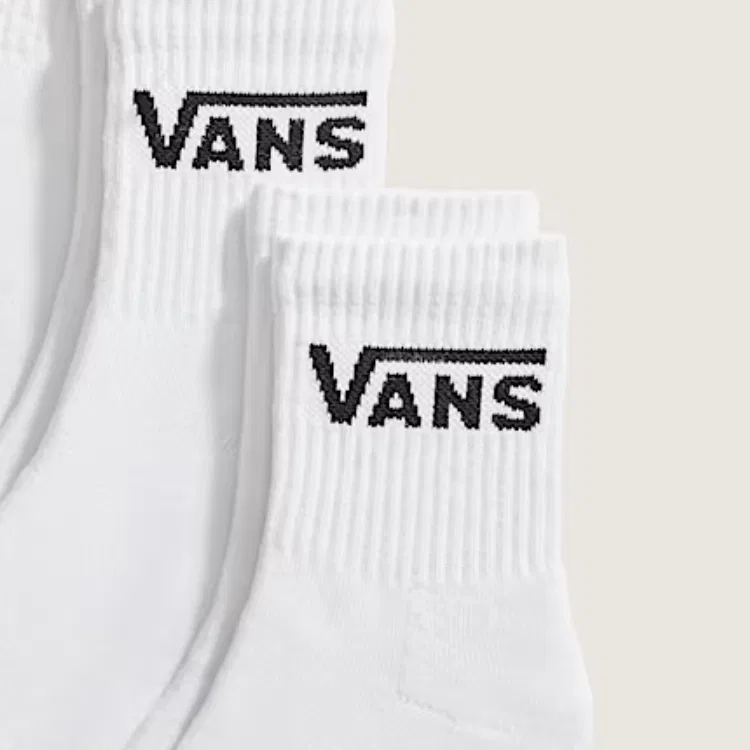 Детские носки до колена с принтом Vans Half Crew, 3 пары, белые — фото 3