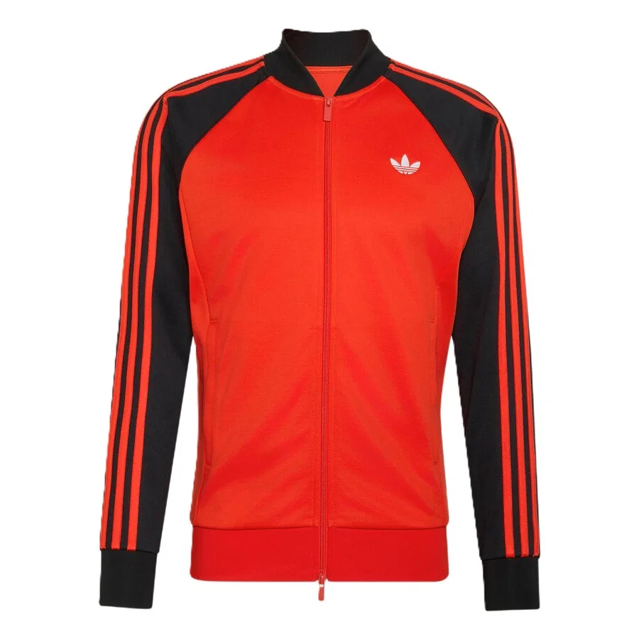 Худи на молнии ADIDAS ORIGINALS 'SST' красного цвета