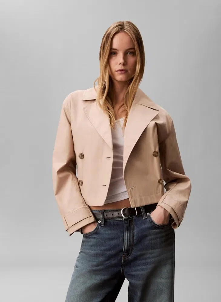 Куртка-бомбер хлопковая Varsity Jacket Calvin Klein, белый перец