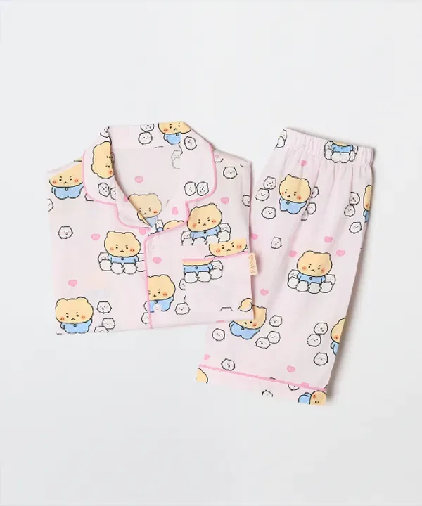 Пижама с коротким рукавом, Манго Ми, Spao Kids, светло-розовый — фото 4
