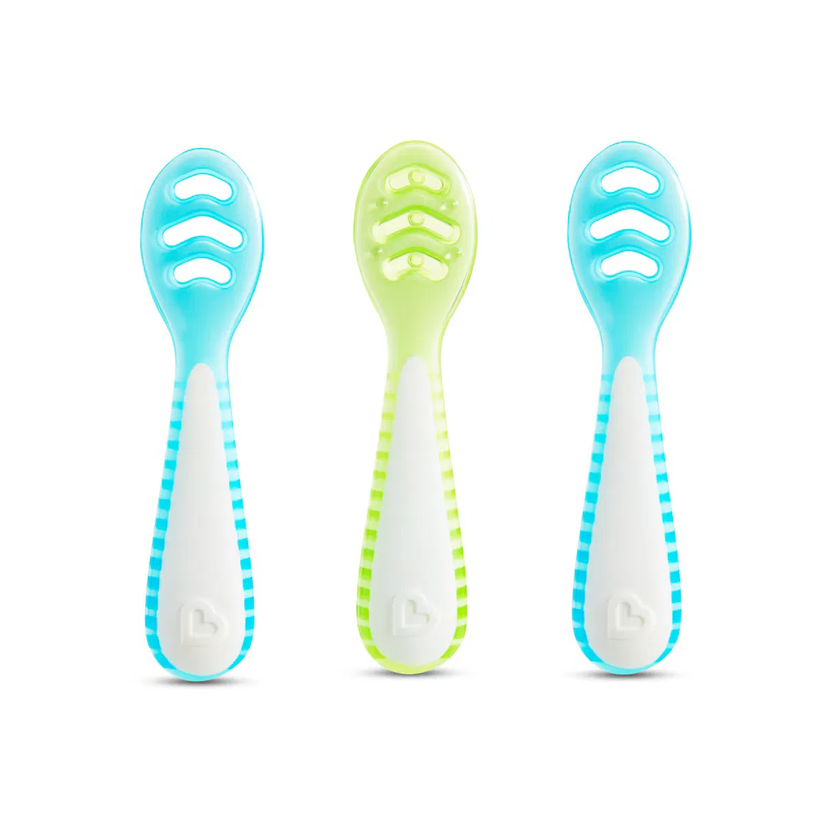 Детские столовые приборы, 1,6 см, комплект из 3 шт., Cucharas Aprendizaje Baby Led Weaning, Munchkin, голубой