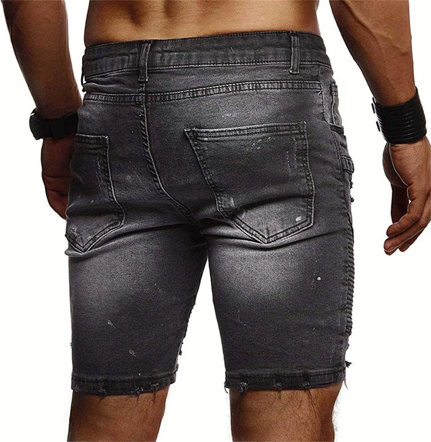 Шорты джинсовые, Ripped Distressed, Generic, L, Black — фото 2