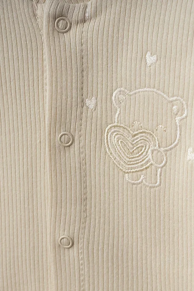 Детский комплект боди для новорожденных с принтом Heart pattern Bebitof, Ecru — фото 2