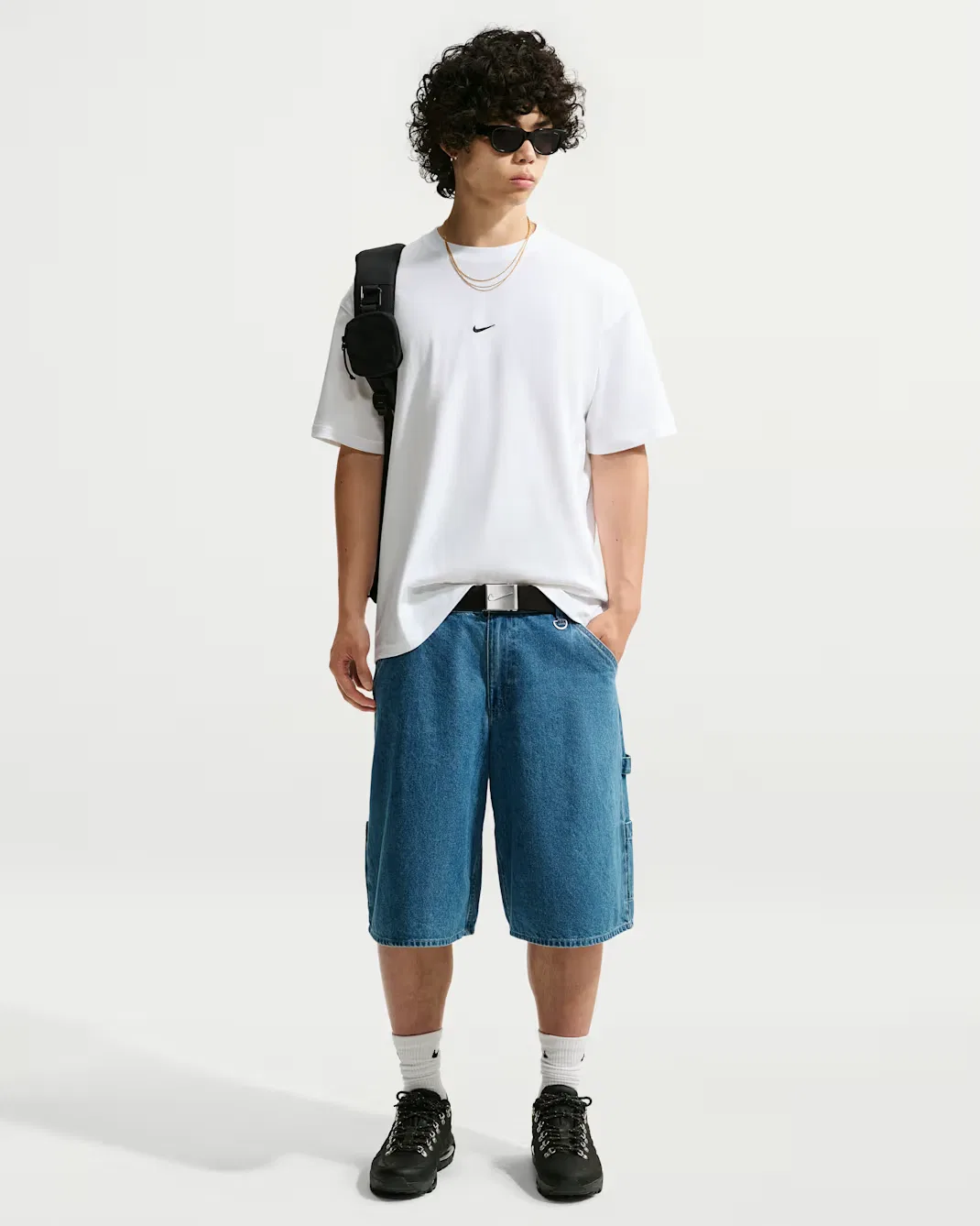 Мужская свободная футболка Nike Sportswear, White/Black — фото 4