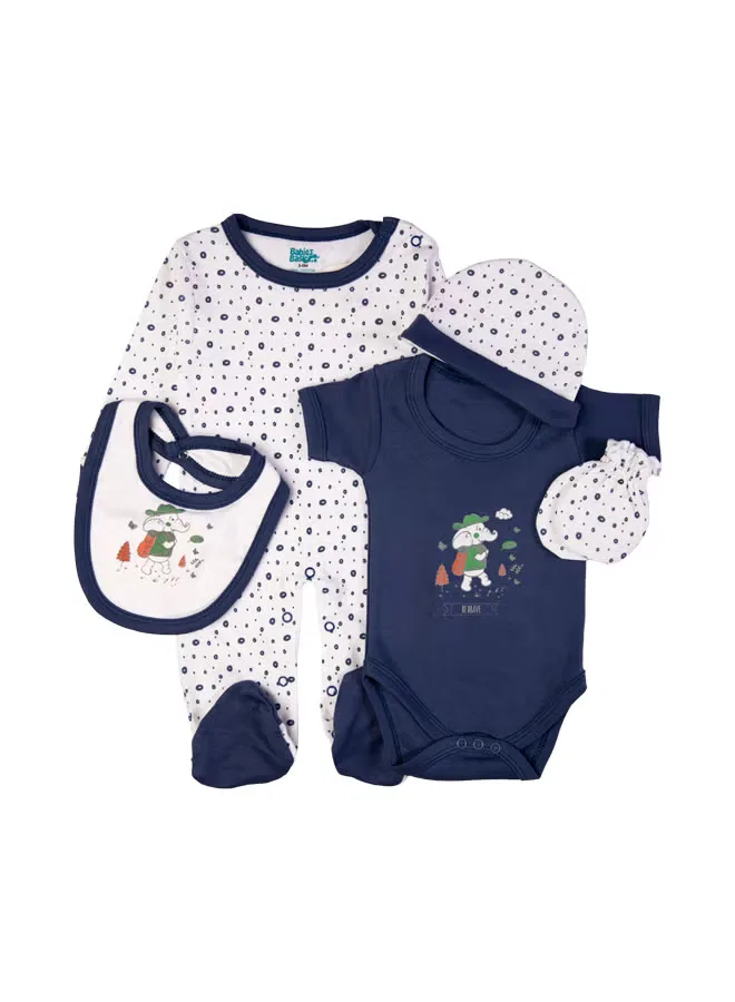 Комплект из 5 предметов для малышей с рукавами Be Brave Babies Basic, голубой — фото 2