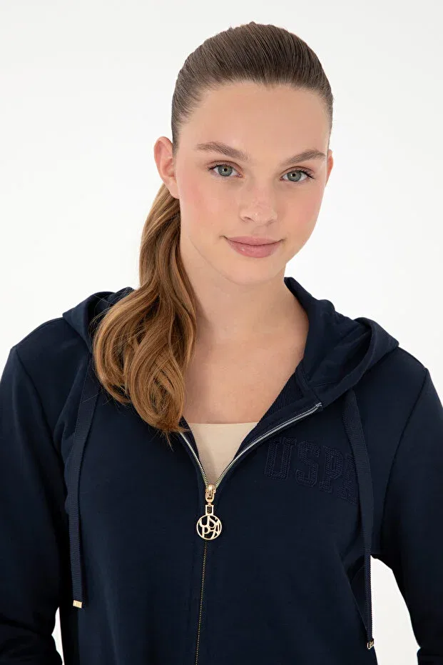 Женские свитшот с капюшоном U.S. Polo Assn., Navy Blue — фото 3