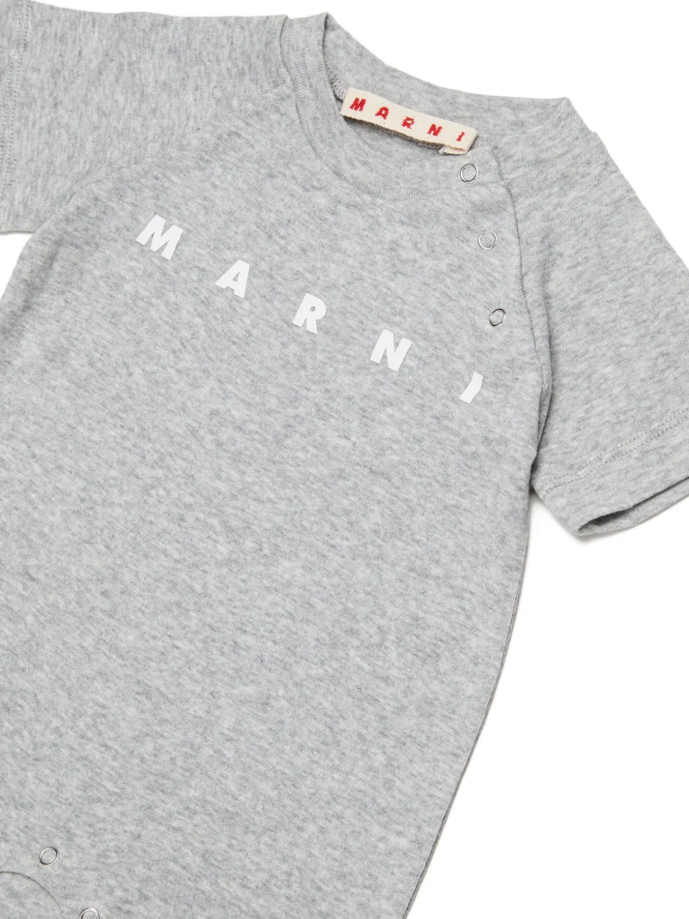 Комплект из комбинезона, шапки и нагрудника с логотипом Marni Kids, серый — фото 2