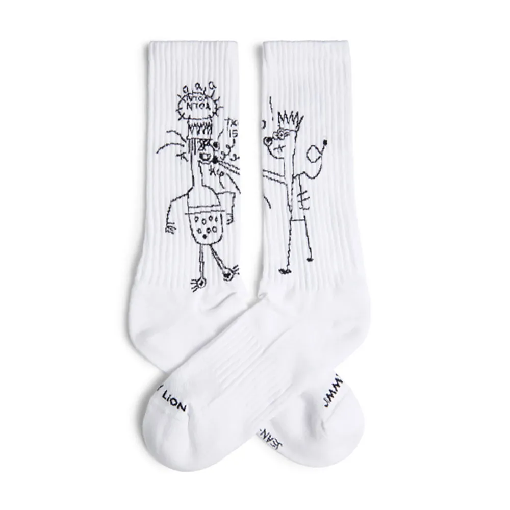 

Носки Jimmy Lion Athletic Basquiat Tko Untitled crew, белый