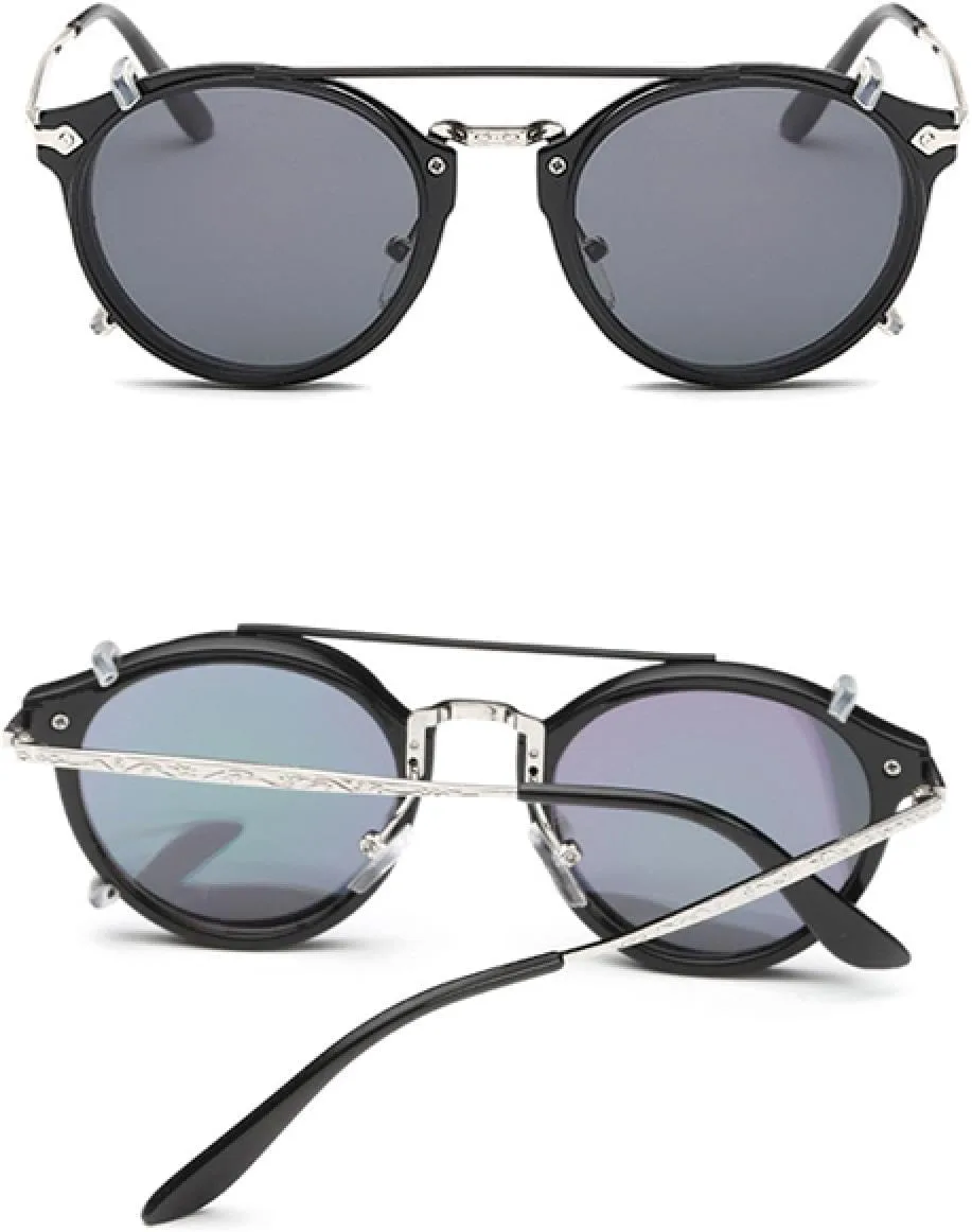 

Модные винтажные солнцезащитные очки в стиле стимпанк для мужчин и женщин, с двухслойными съемными линзами, защита от УФ-излучения UV400 TOIPASTN, Only Clip