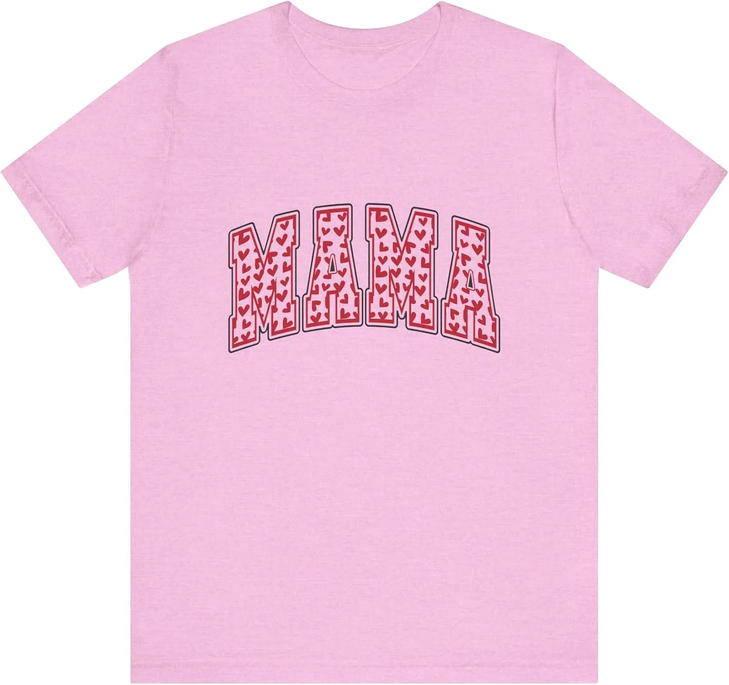 Унисекс футболка с принтом сердца Bella Canvas 3001, Heather Bubble Gum