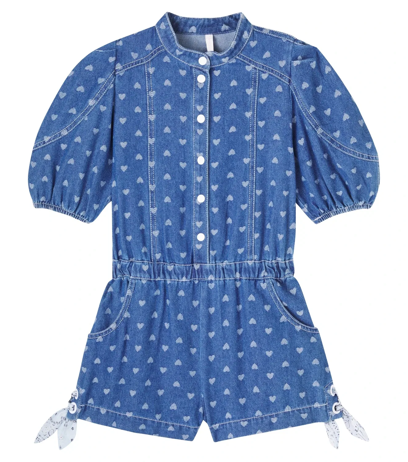 Комбинезон из денима с принтом Zimmermann Kids, синий