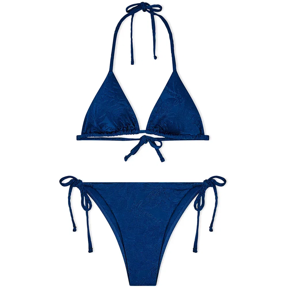 Женский бикини-комплект с жаккардовым принтом Emporio armani, Blue — фото 3