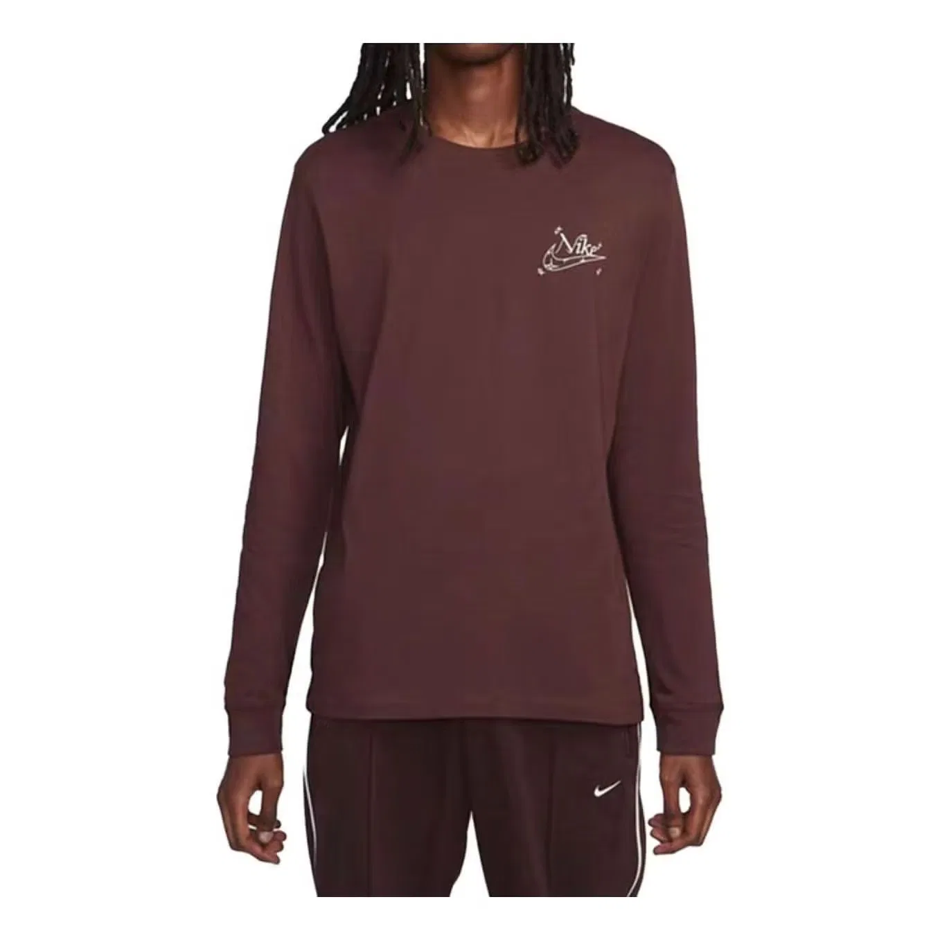 Лонгслив с длинным рукавом Sportswear Premium Essentials Nike, коричневый