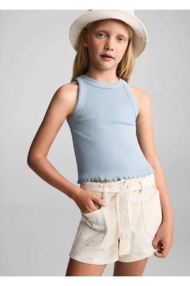 Детская футболка для девочек на бретелях Basics Mango Kids, Blue