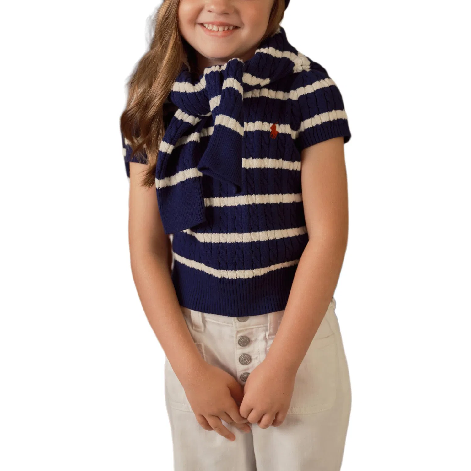 Детский свитер с длинным рукавом Polo Ralph Lauren, Marine Blue & White — фото 4