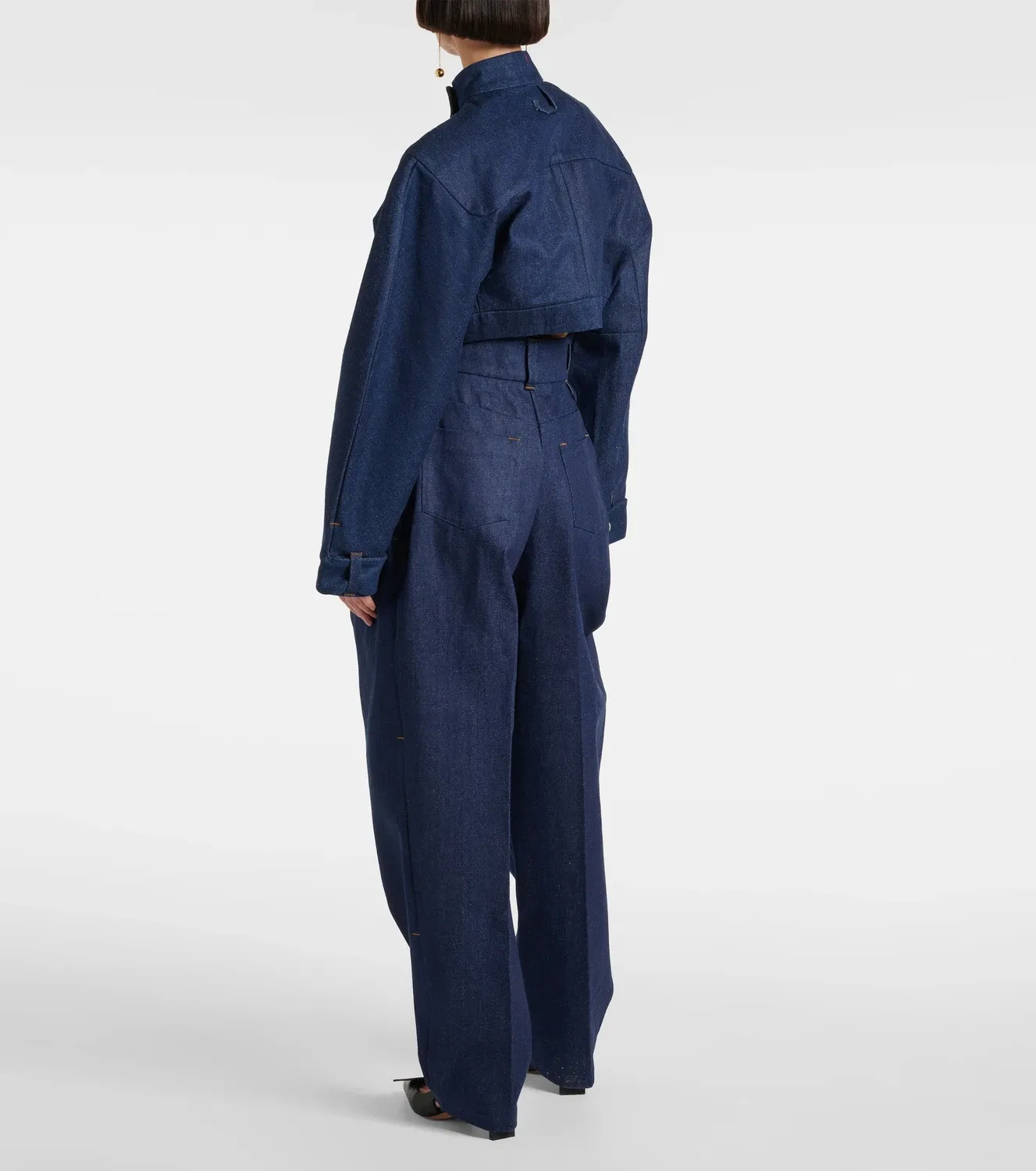 Бомбер джинсовый Jacquemus Cabrio Denim De-Nîmes, синий — фото 3