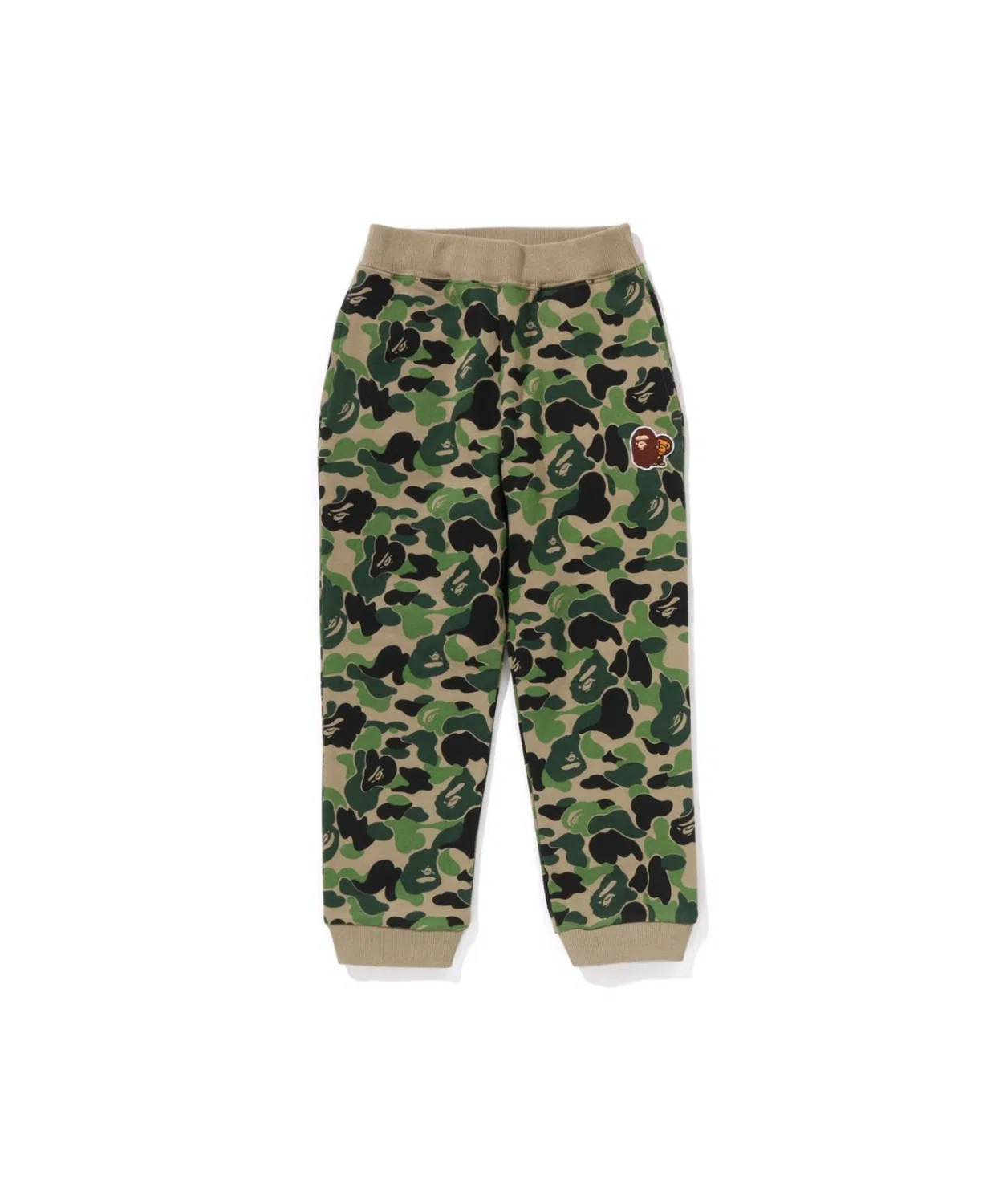 Детские спортивные штаны с принтом ABC CAMO APE & MILO One Point A BATHING APE, Зеленый