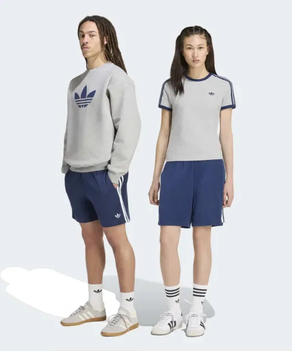 Шорты из махры, укороченные, Adidas, ночной индиго — фото 3