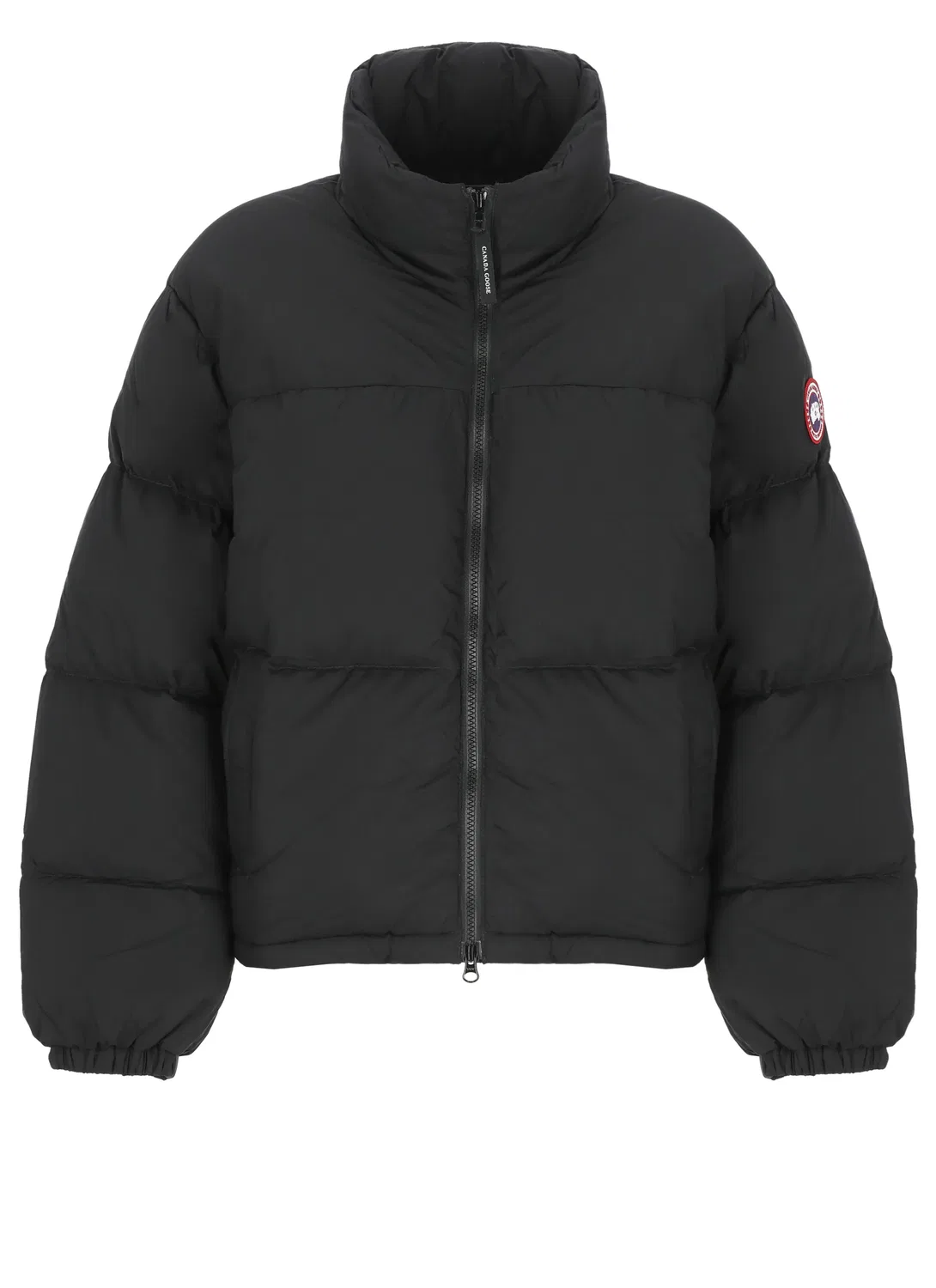 Женский пуховик объемный утепленный с высоким воротом Canada Goose, черный