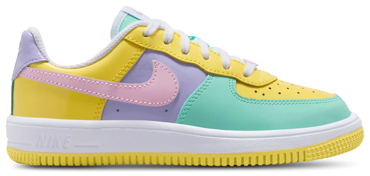 Кроссовки для мальчиков Force 1 Low Nike, цвет Yellow Pulse/Pink Foam/Emerald Rise