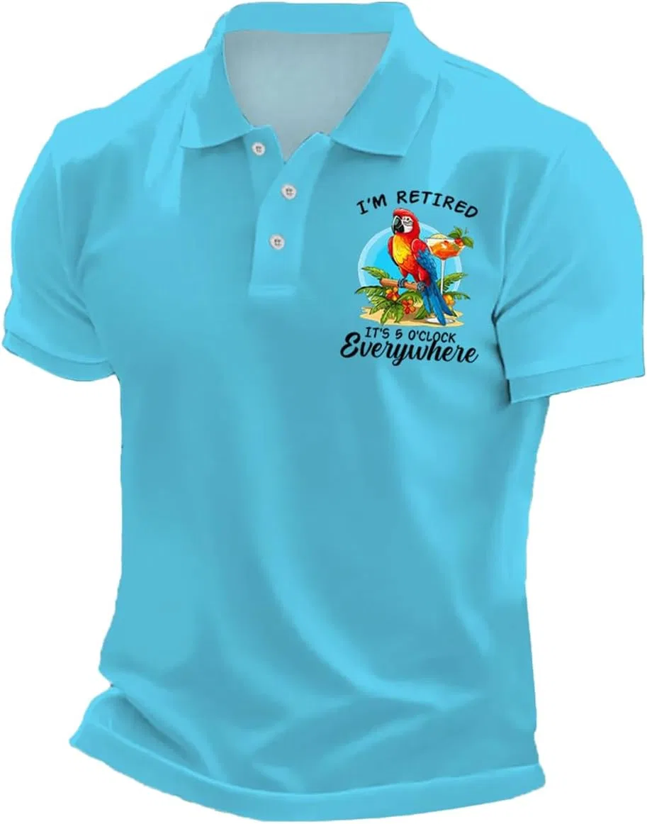 Мужская футболка-поло с принтом Retired-polo-bl2xl, Blue