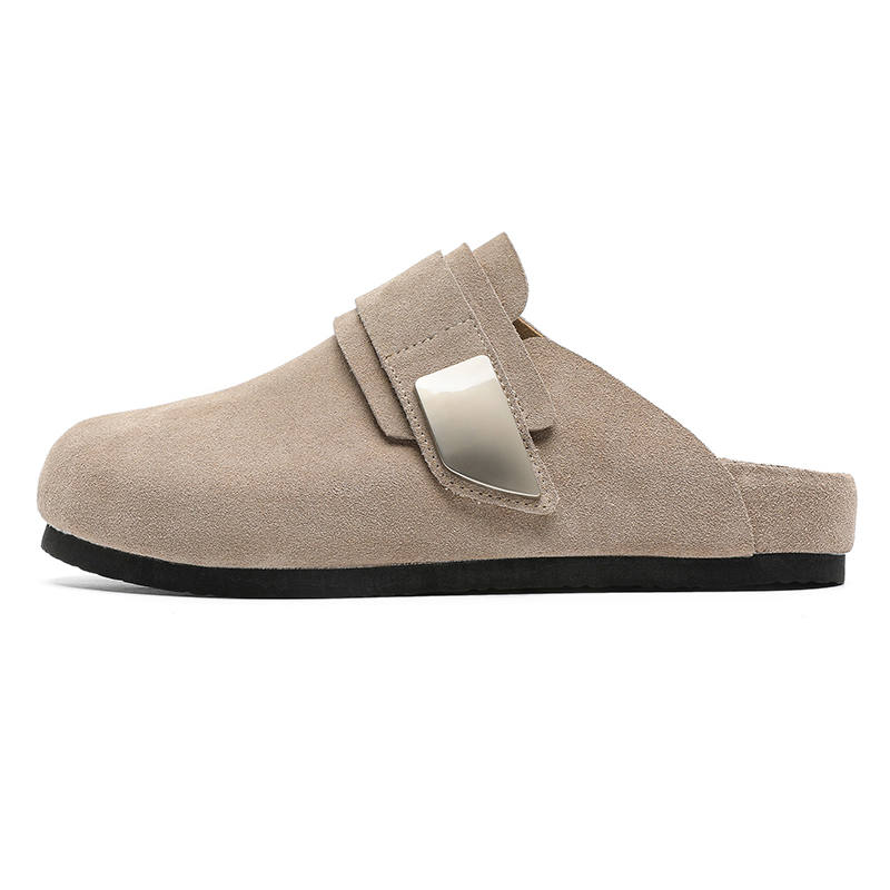 

FAPAI Мужские противоскользящие тапочки с закрытым носком бежевые, цвет Beige