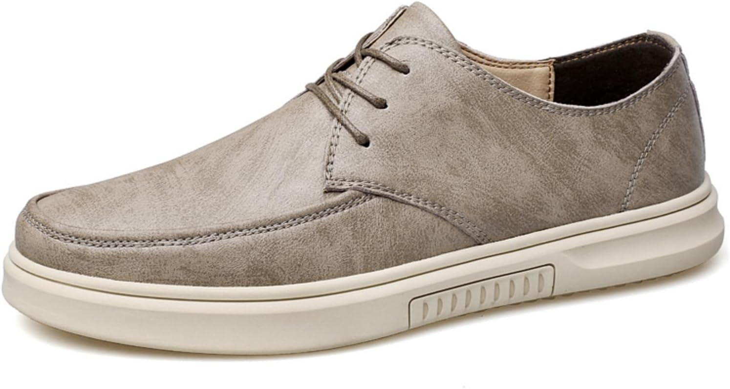 

Мужские кожаные туфли на шнуровке, классический квадратный носок, повседневные деловые формальные туфли, с контрастной подошвой и минималистичным дизайном Kpdwfms, хаки