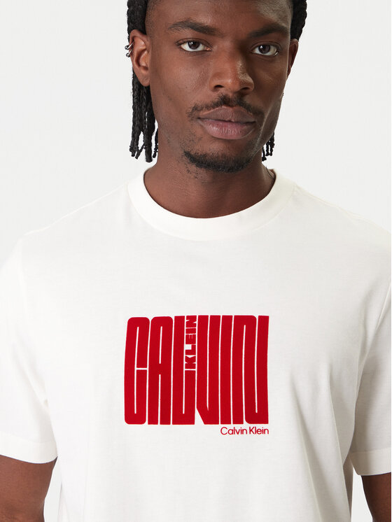 Футболка regular fit Maze Graphic LV04RE832G Calvin Klein, белый — фото 4