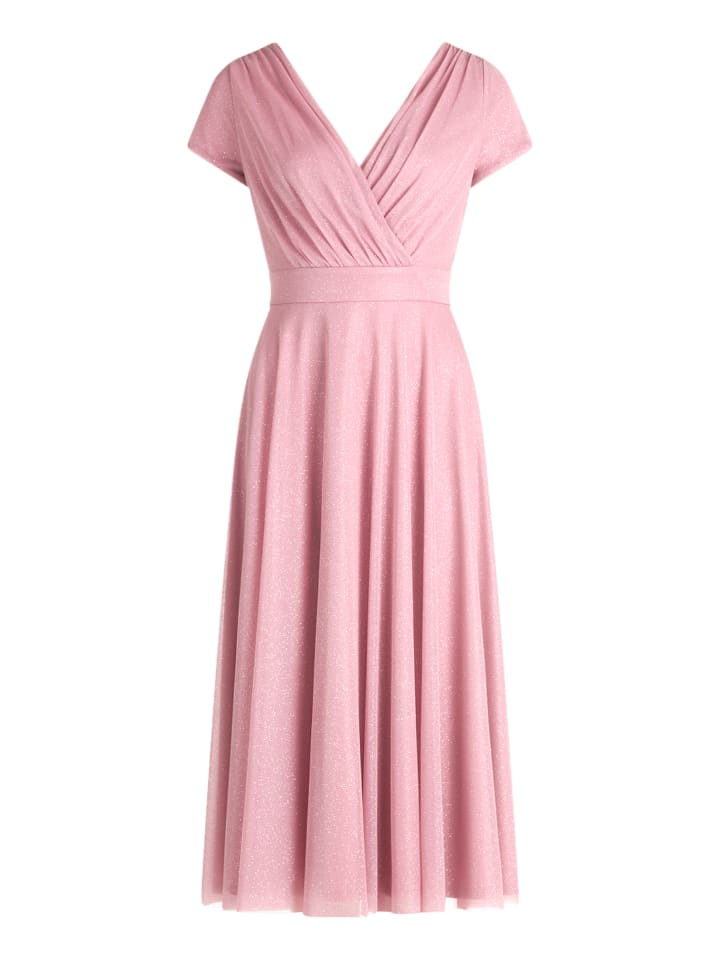 

Vera Mont Блестящее коктейльное платье серебристо-розового цвета