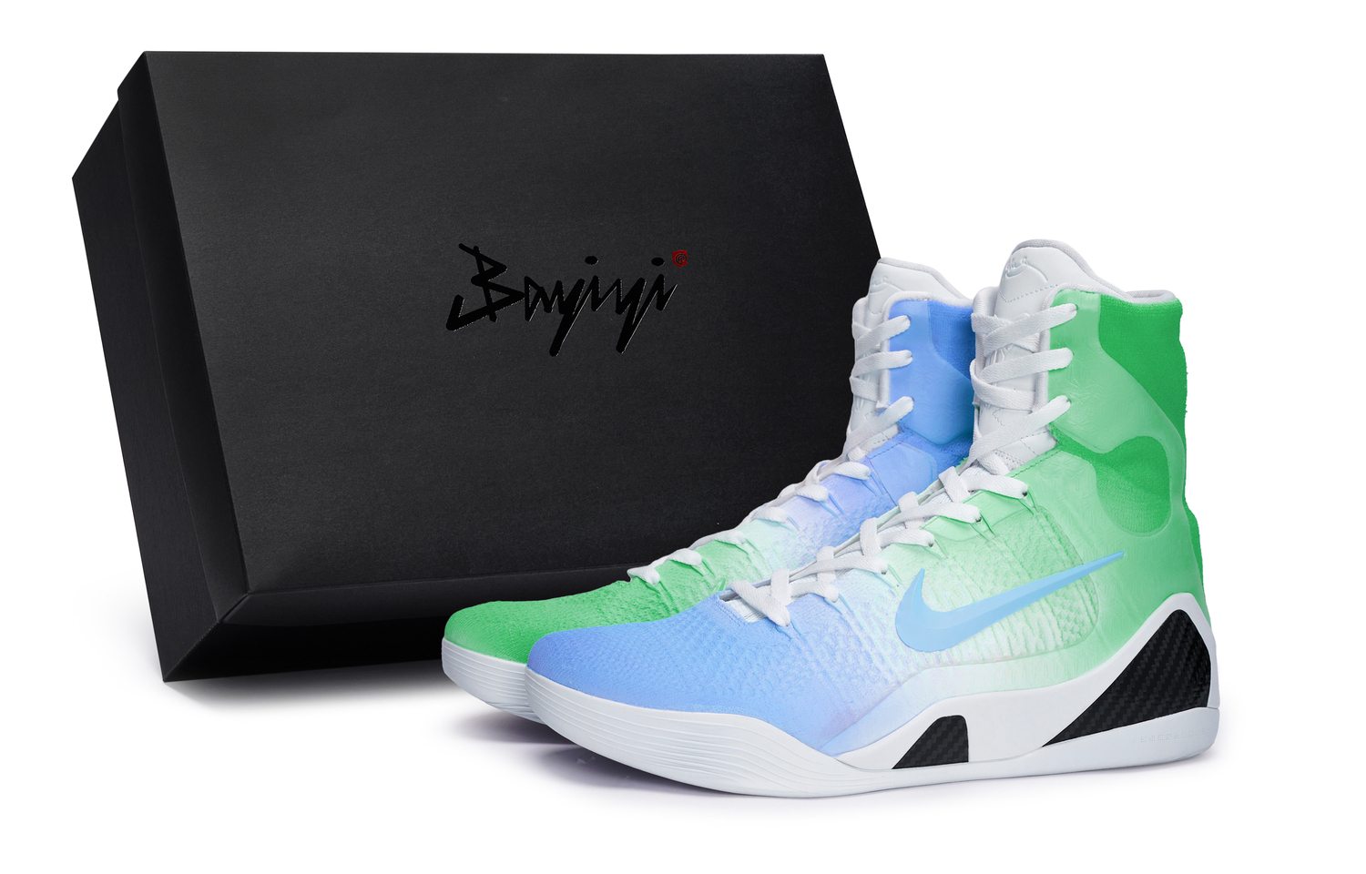 Кроссовки Nike Kobe 9 противоскользящие высокие баскетбольные унисекс белый черный синий зеленый