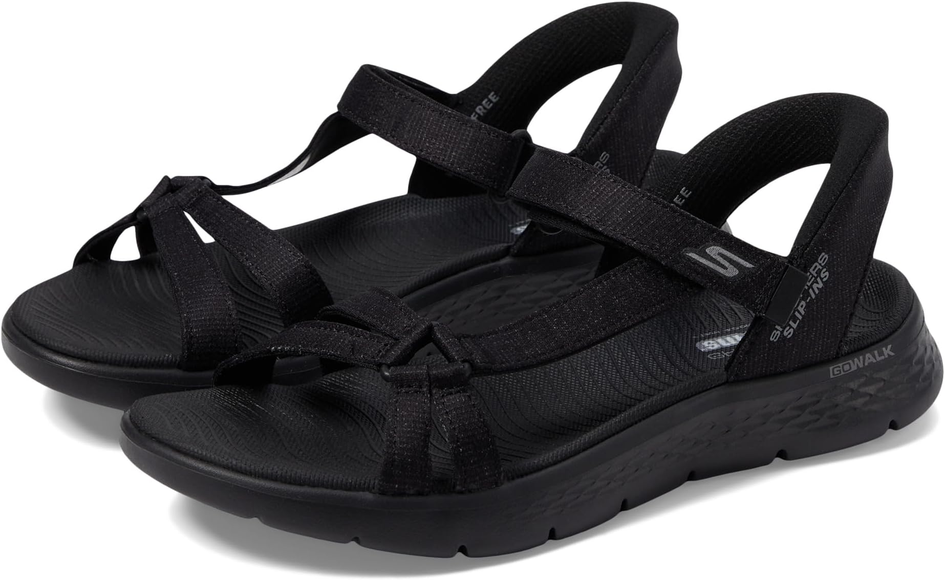 Сандалии SKECHERS GO WALK Flex Sandals - Illuminate Hands Free Slip-Ins, Black