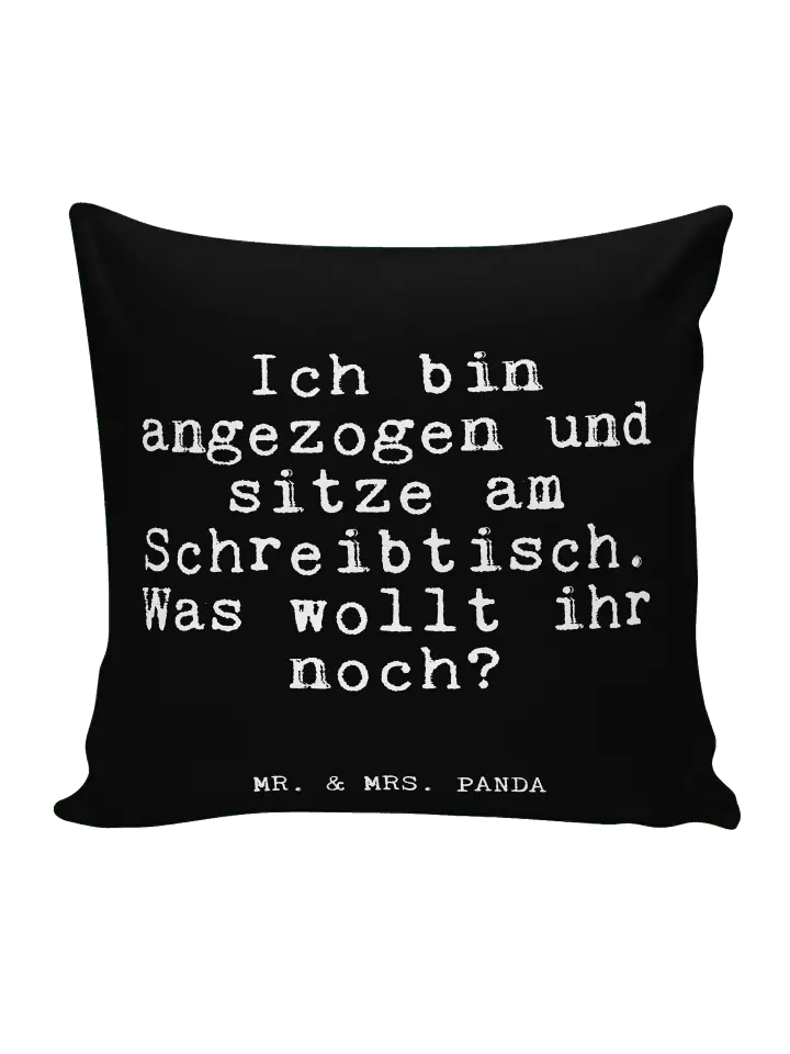 

Подушка Mr & Mrs Panda 40x40 Ich bin angezogen und, черный