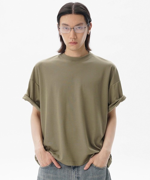 

Футболка однотонная, свободный крой MASONPRINCE, цвет хаки